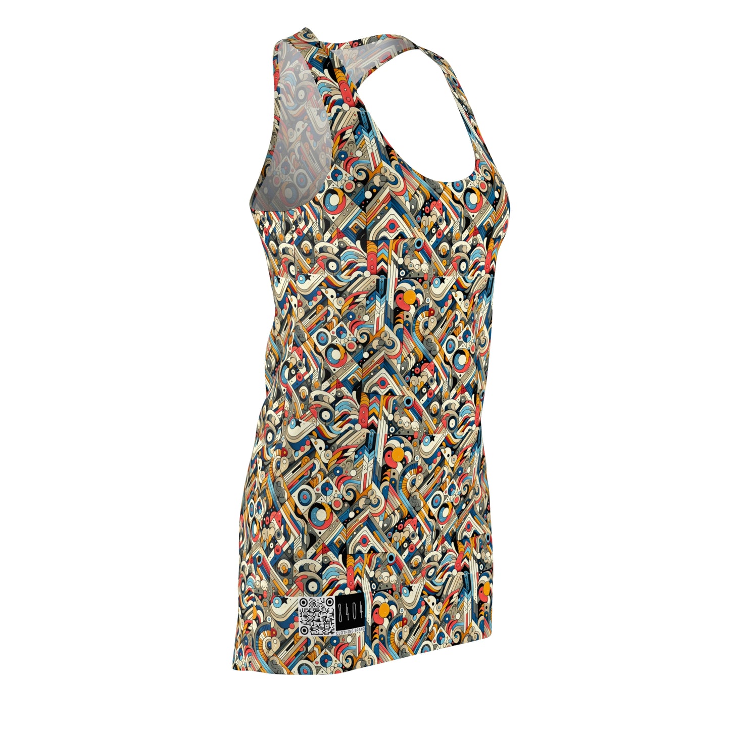 Abstract Graphic Art Modern Artistic Expression Women's Cut & Sew Racerback Dress - 8404 Design-62
