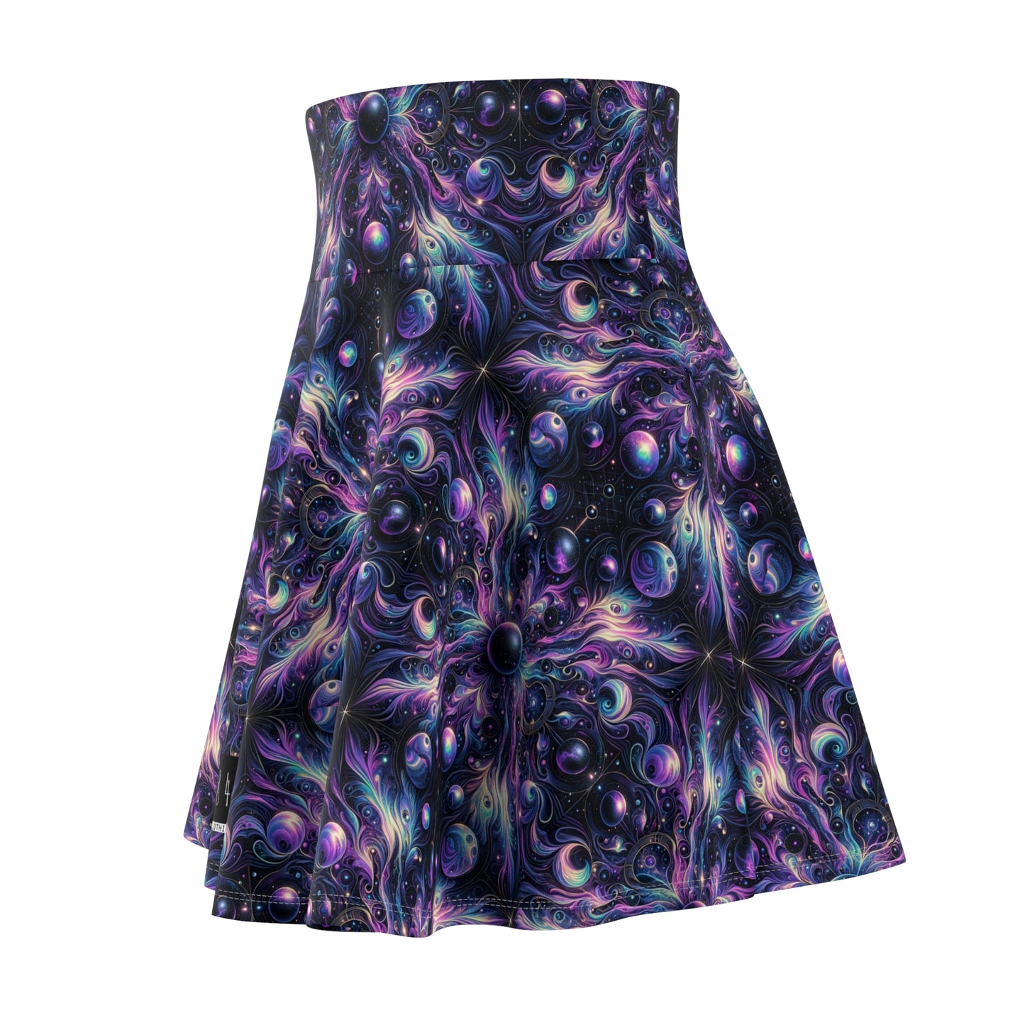 Galactic Hues Tech-Forward Cosmic Fusion Women's Skater Skirt - 8404 Design-41