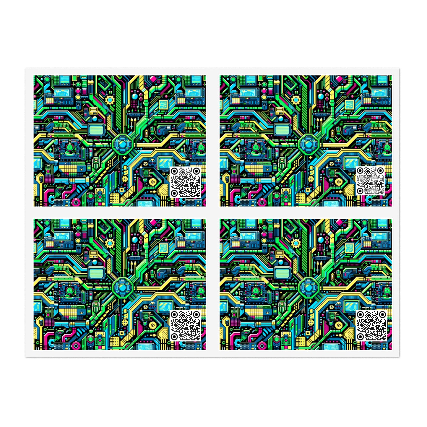 Digital Nomad Chic Cyberpunk Tech Sticker Sheets - 8404 Design-43