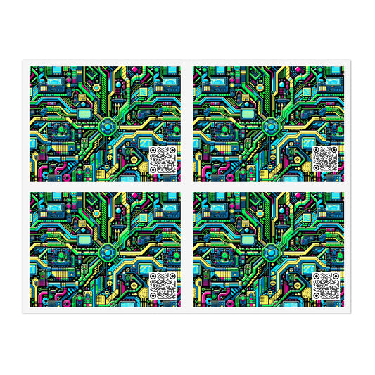 Digital Nomad Chic Cyberpunk Tech Sticker Sheets - 8404 Design-43