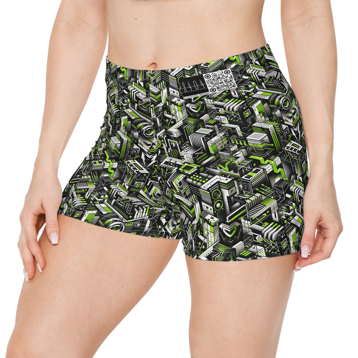 Graffiti Tech Fusion Bold Streetwear Fusion Women's Shorts - 8404 Design-53