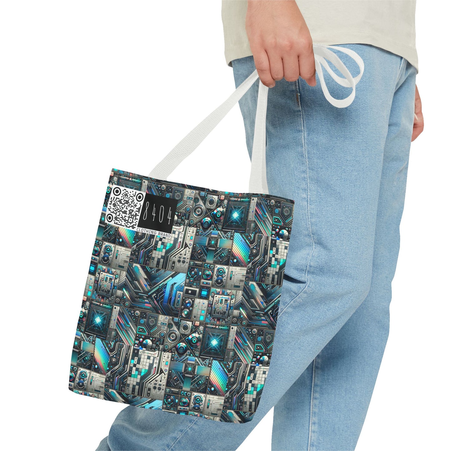 Tech-Infused Futurism Sleek Tech Edge Tote Bag - 8404 Design-48