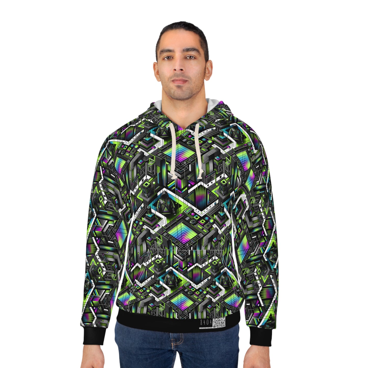 Retro Futurism Graphics Tech-Forward Streetwear Pullover Hoodie - 8404 Design-52
