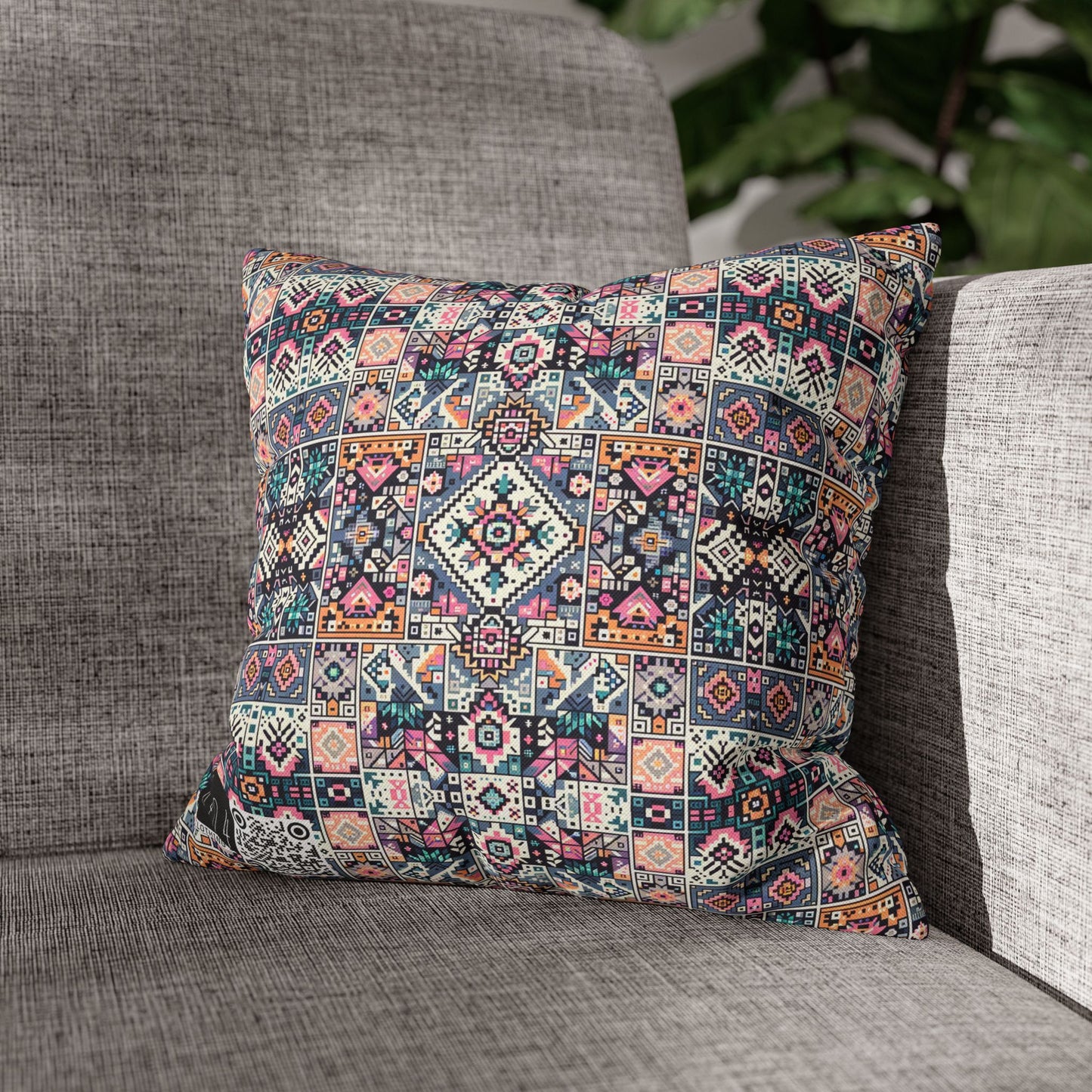 Spun Polyester Square Pillowcase - 8404 Design-02