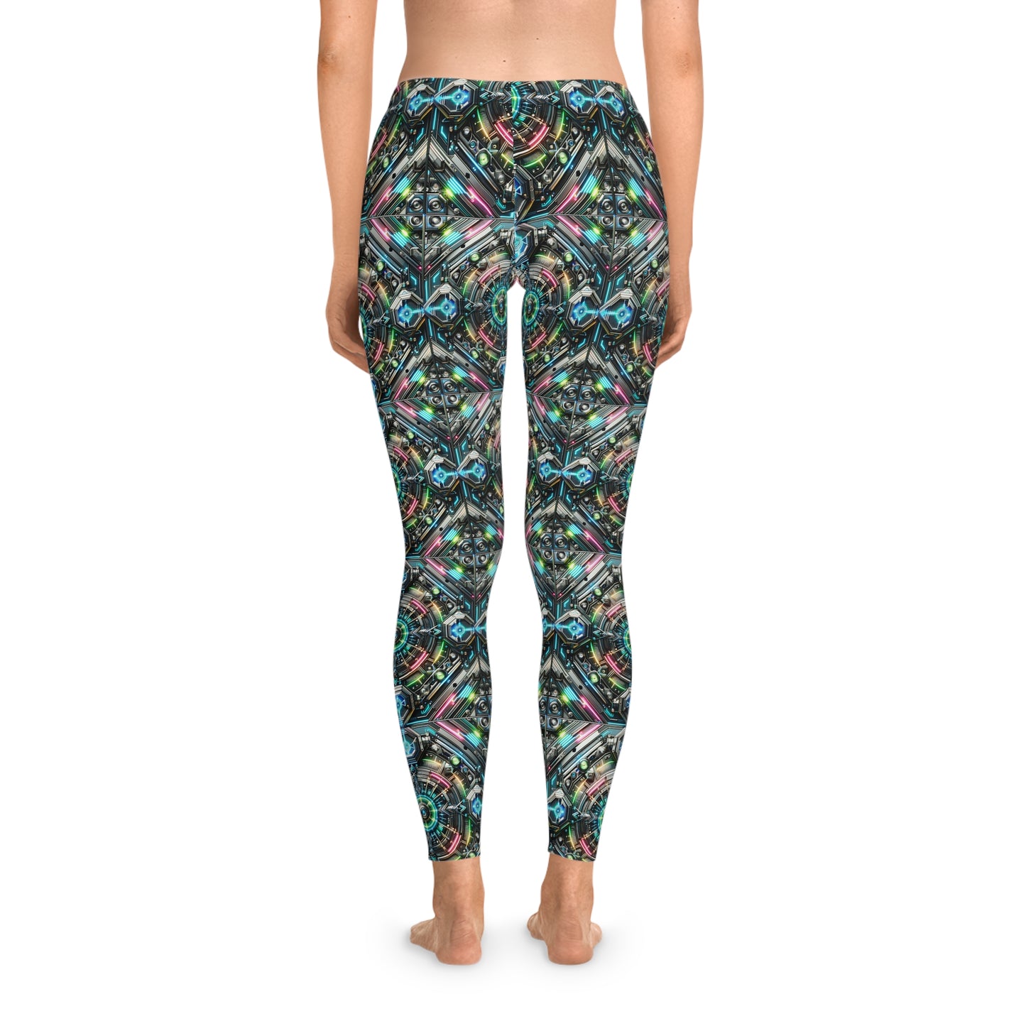 Tech-Infused Futurism Futuristic Tech Stretch Leggings - 8404 Design-53