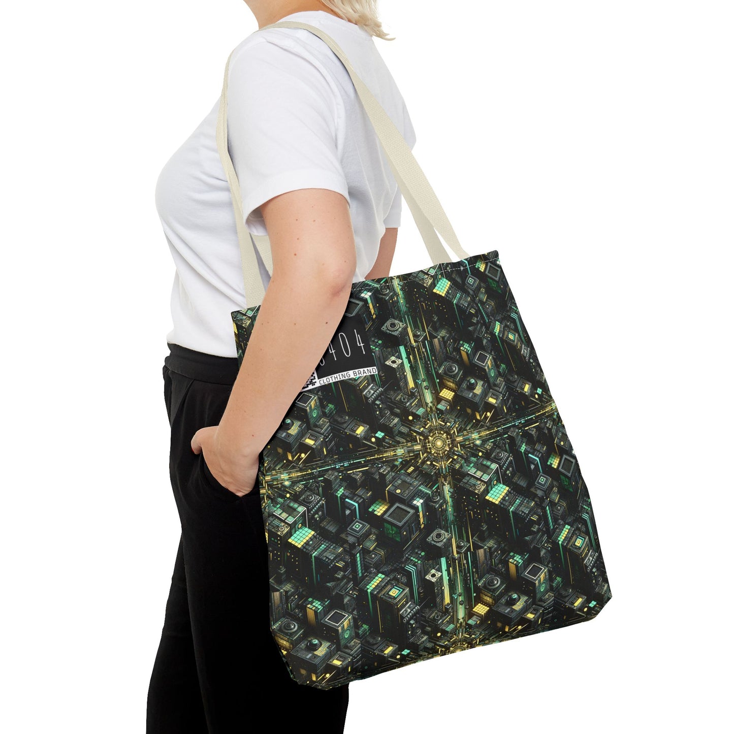 Tech Noir Graphics Tech-Inspired Streetwear Tote Bag - 8404 Design-66