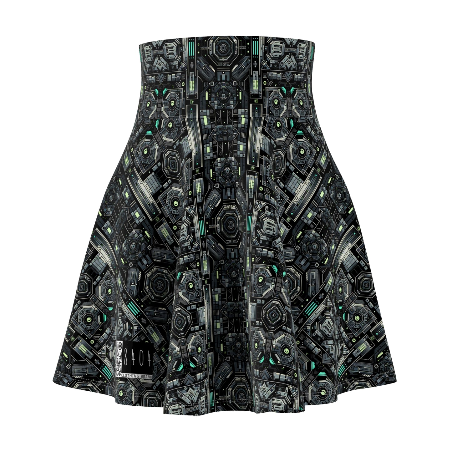 Tech Noir Tech-Forward Minimalism Women's Skater Skirt - 8404 Design-52