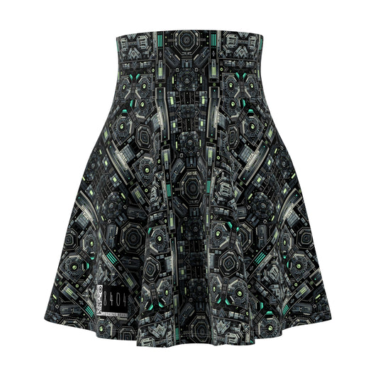 Tech Noir Tech-Forward Minimalism Women's Skater Skirt - 8404 Design-52