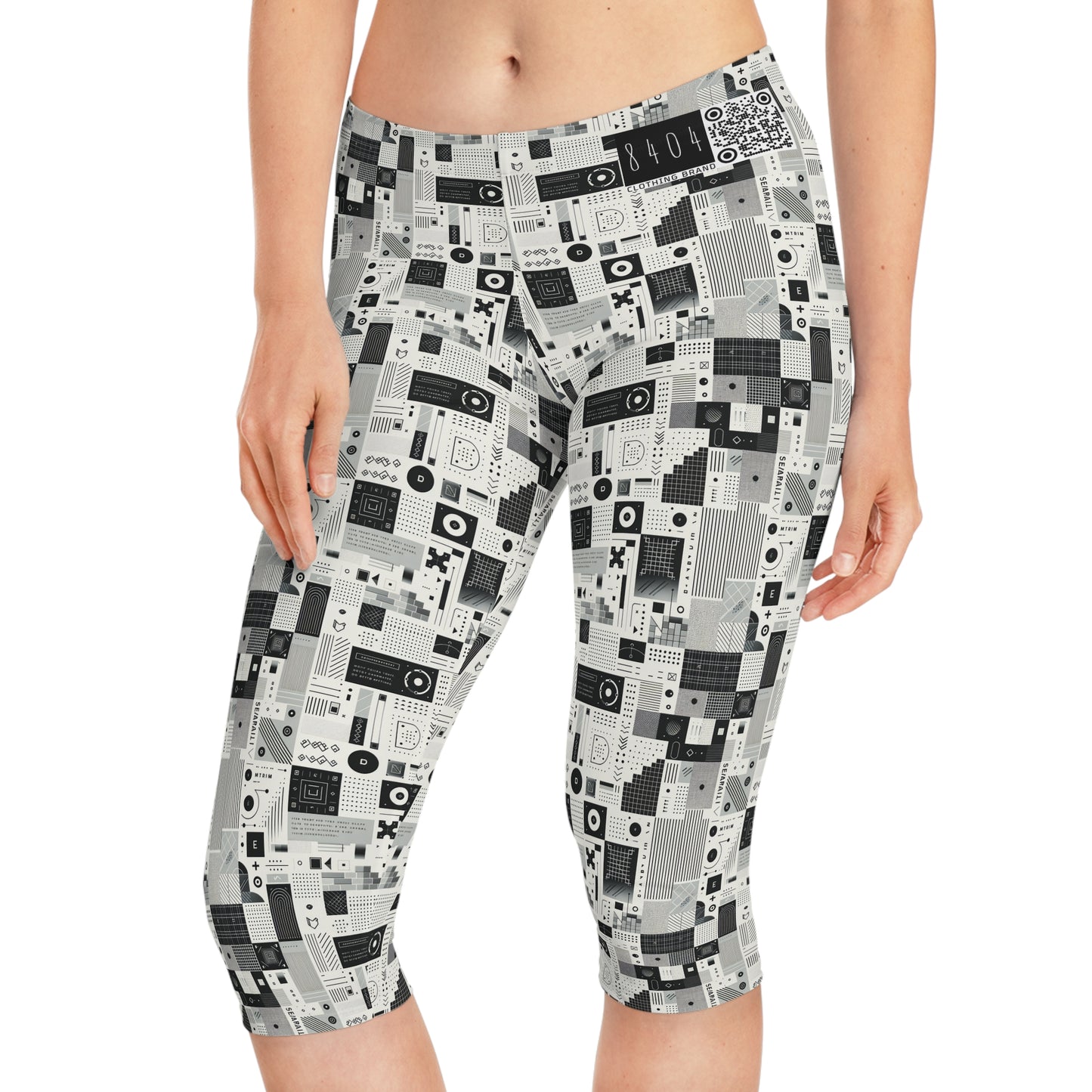 Digital Minimalism Minimalist Tech Women's Capri Leggings - 8404 Design-50