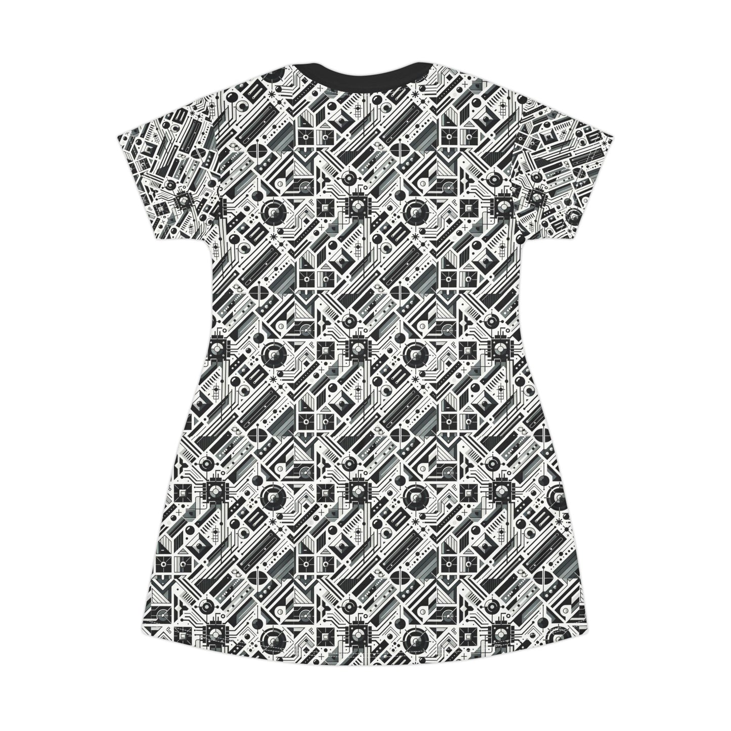 Digital Minimalism Minimalist Tech T-Shirt Dress - 8404 Design-62