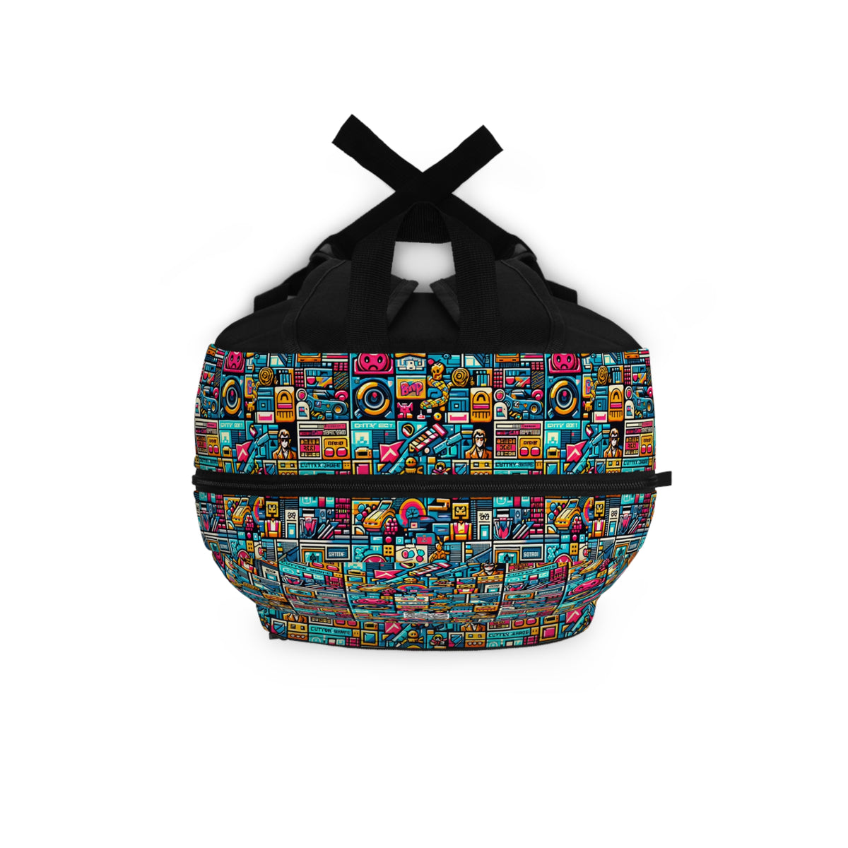 Digital Pop Culture Mashup Maximalist Pop Backpack - 8404 Design-47
