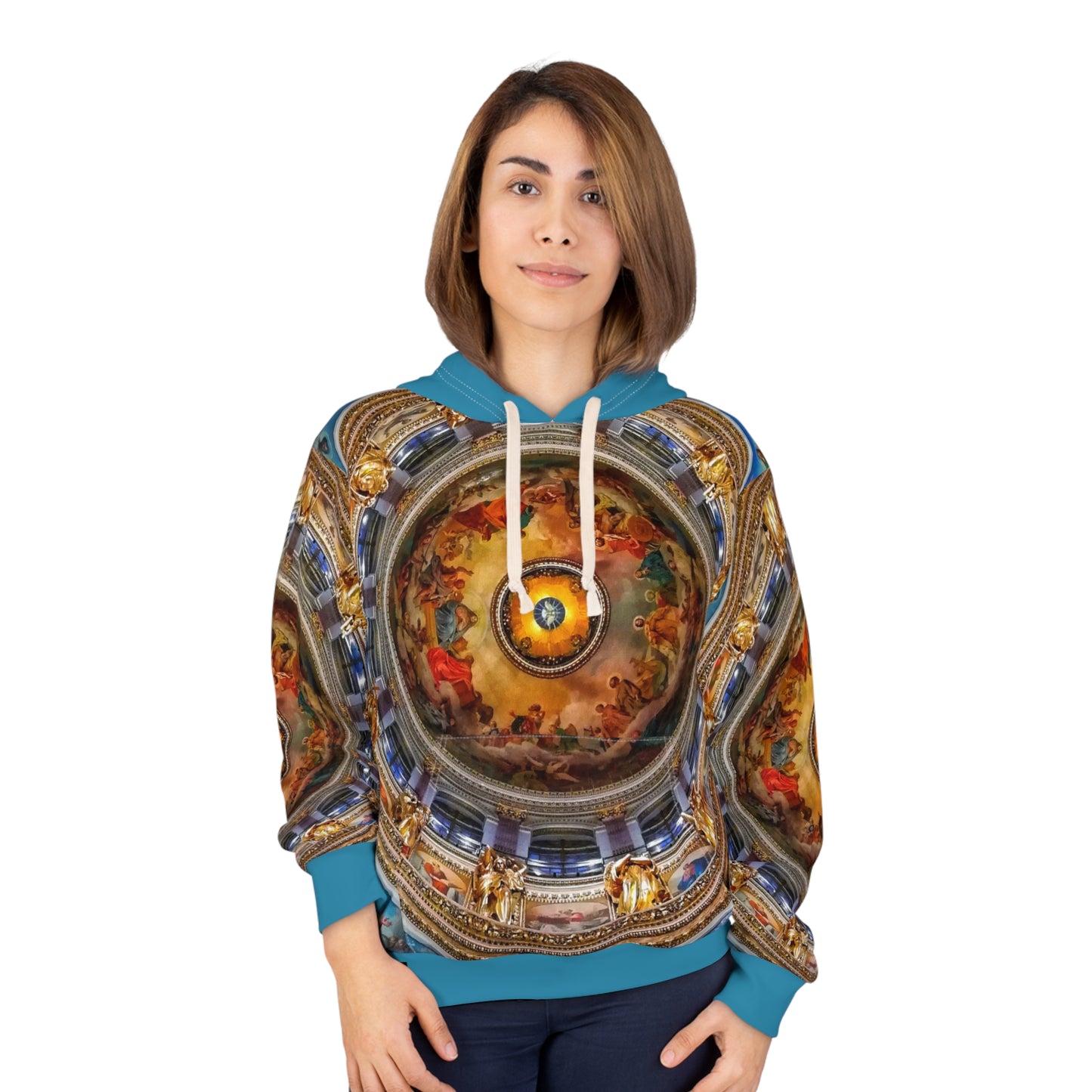 8404 Unisex Adult's "divine in Blue" Fashion Pullover Hoodie