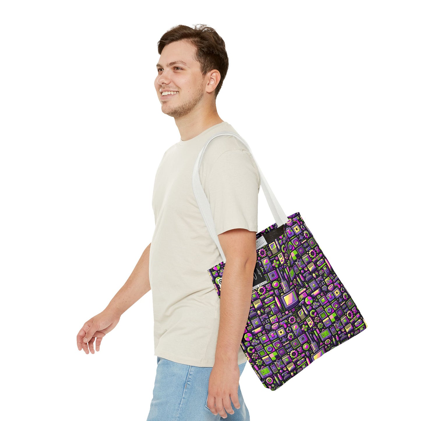 Digital Nostalgia Remix Modern Vintage Fusion Tote Bag - 8404 Design-67