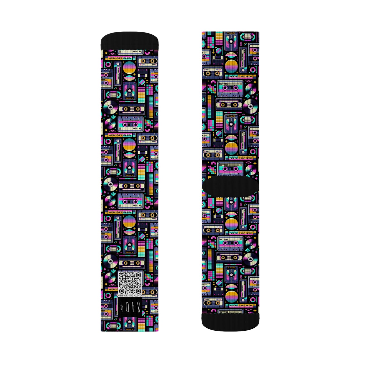 Digital Nostalgia Tech-Inspired Retro Fusion Sublimation Socks - 8404 Design-48