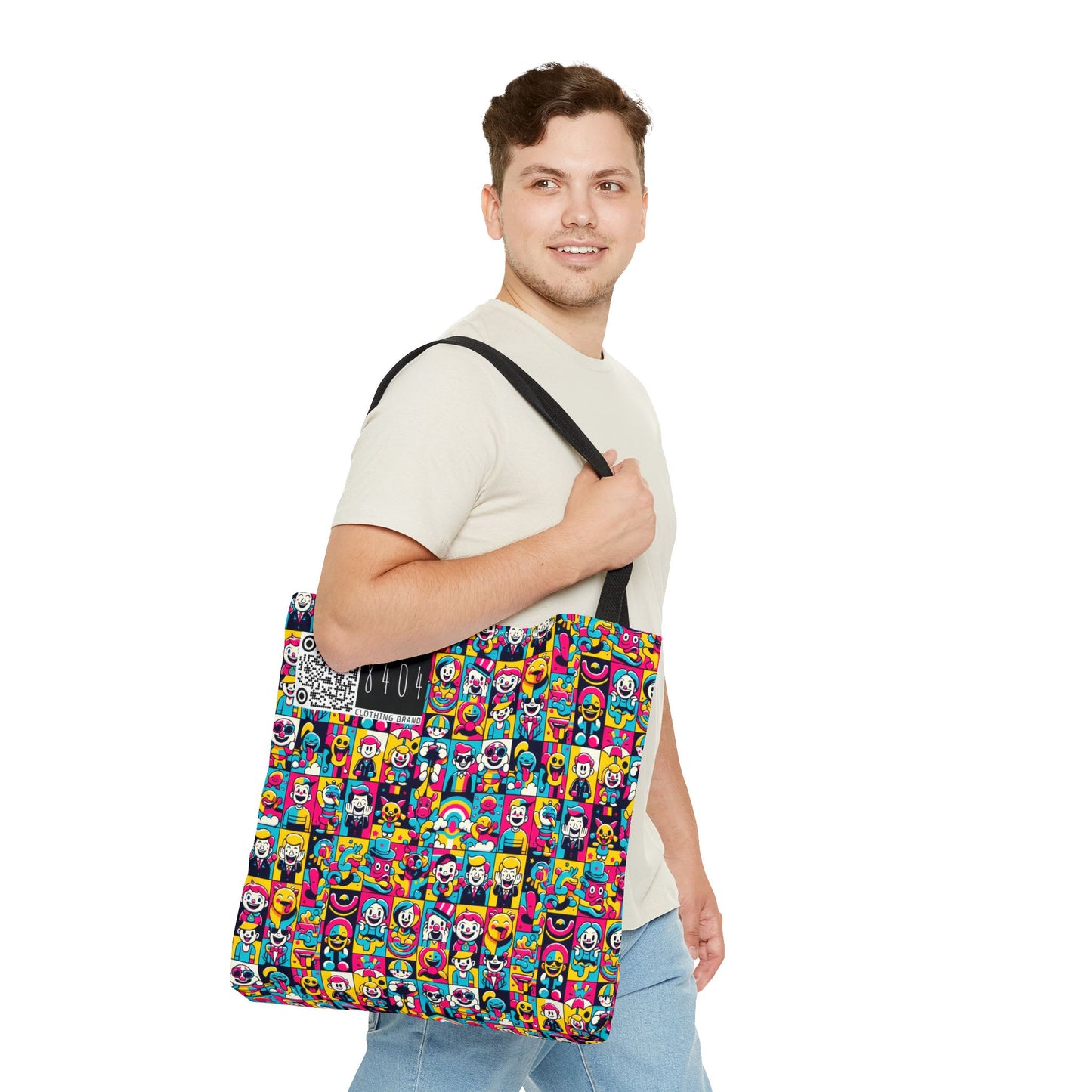 Neon Pop Playful Pop Culture Mashup Tote Bag - 8404 Design-60