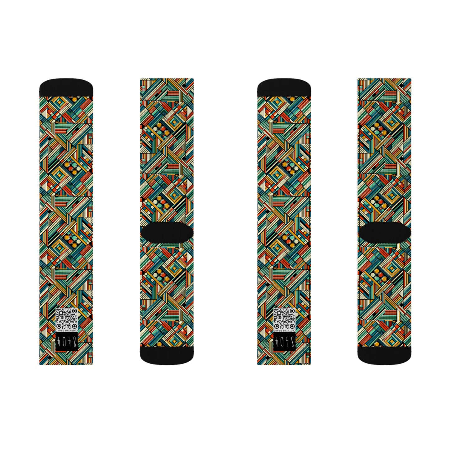 Abstract Graphic Art Modern Artistic Expression Sublimation Socks - 8404 Design-67