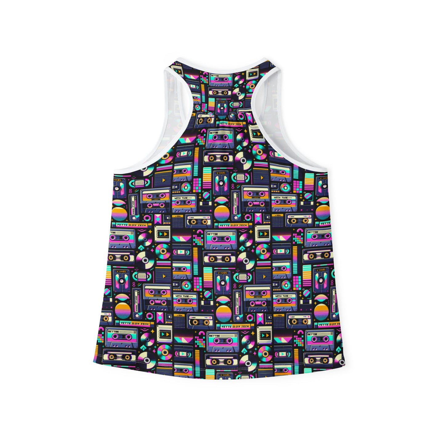 Digital Nostalgia Tech-Inspired Retro Fusion Women's Tank Top - 8404 Design-48