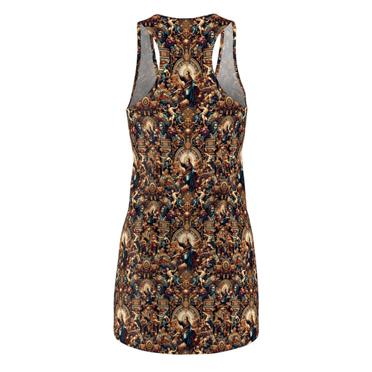 Digital Renaissance Luxurious Streetwear Inspired By Classical Art With a Modern Twist Women's Cut & Sew Racerback Dress - 8404 Design-64