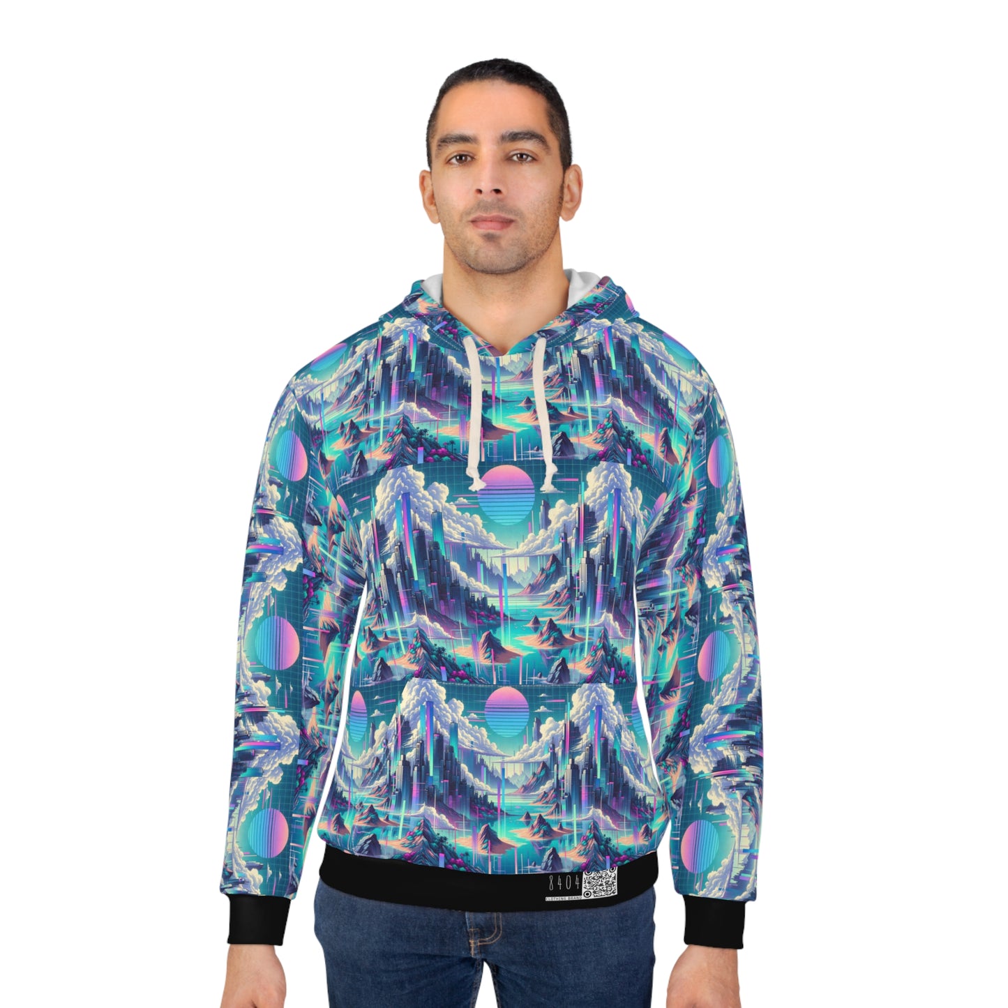 Digital Dreamscapes Digitally-Inspired Streetwear With a Dreamy, Surreal Twist Pullover Hoodie - 8404 Design-53