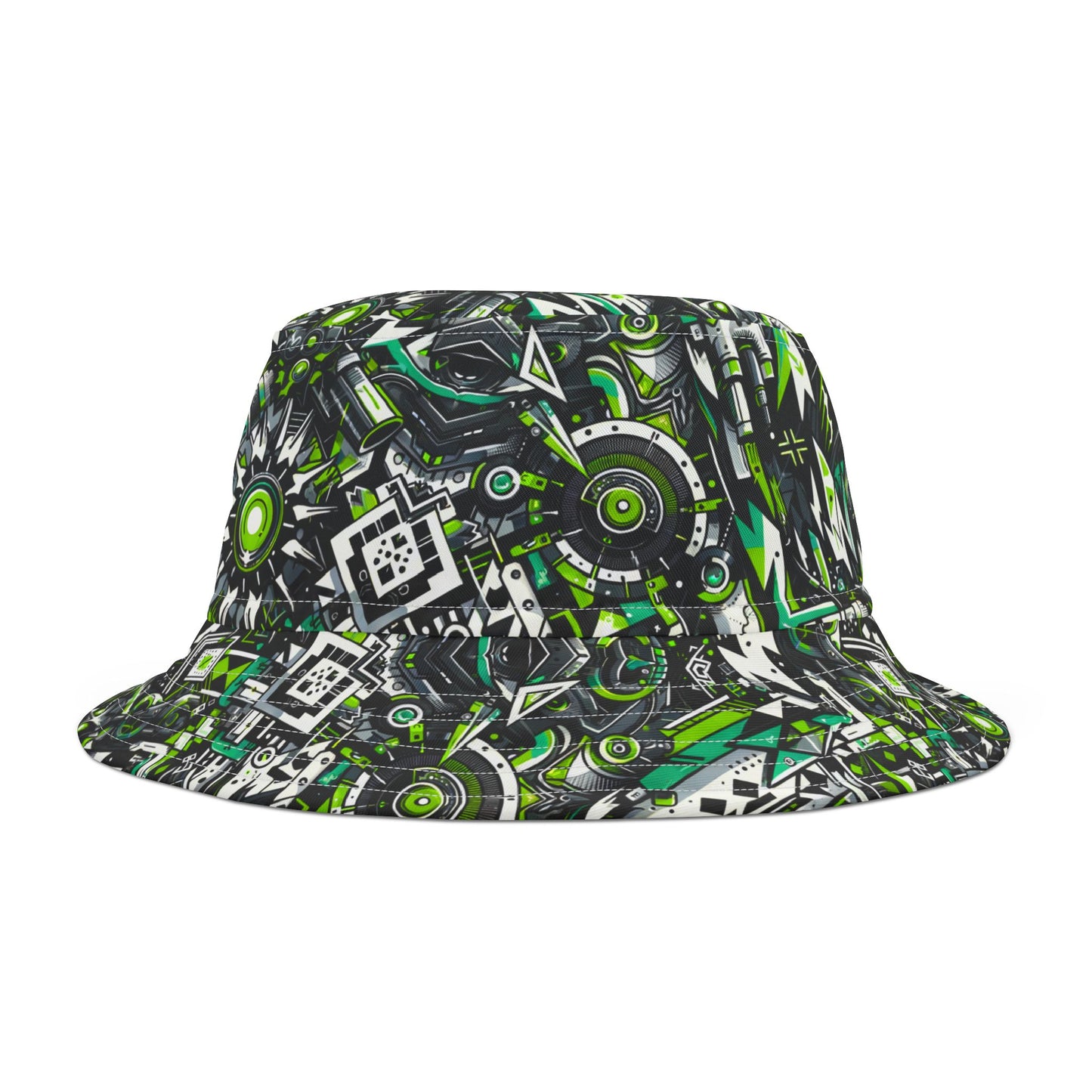Graffiti Tech Fusion Bold Streetwear Fusion Bucket Hat - 8404 Design-50