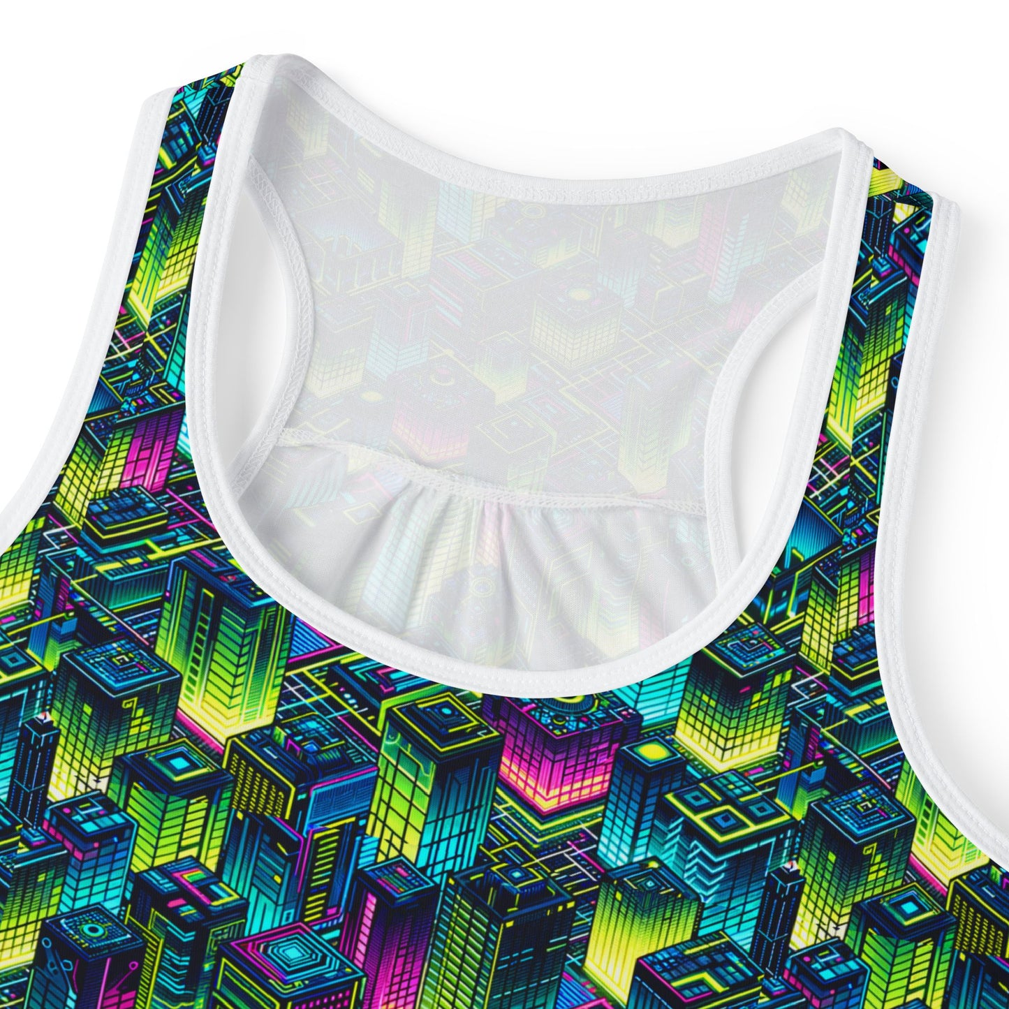 Tech-Infused Neon Tech-Forward Streetwear Women's Tank Top - 8404 Design-65