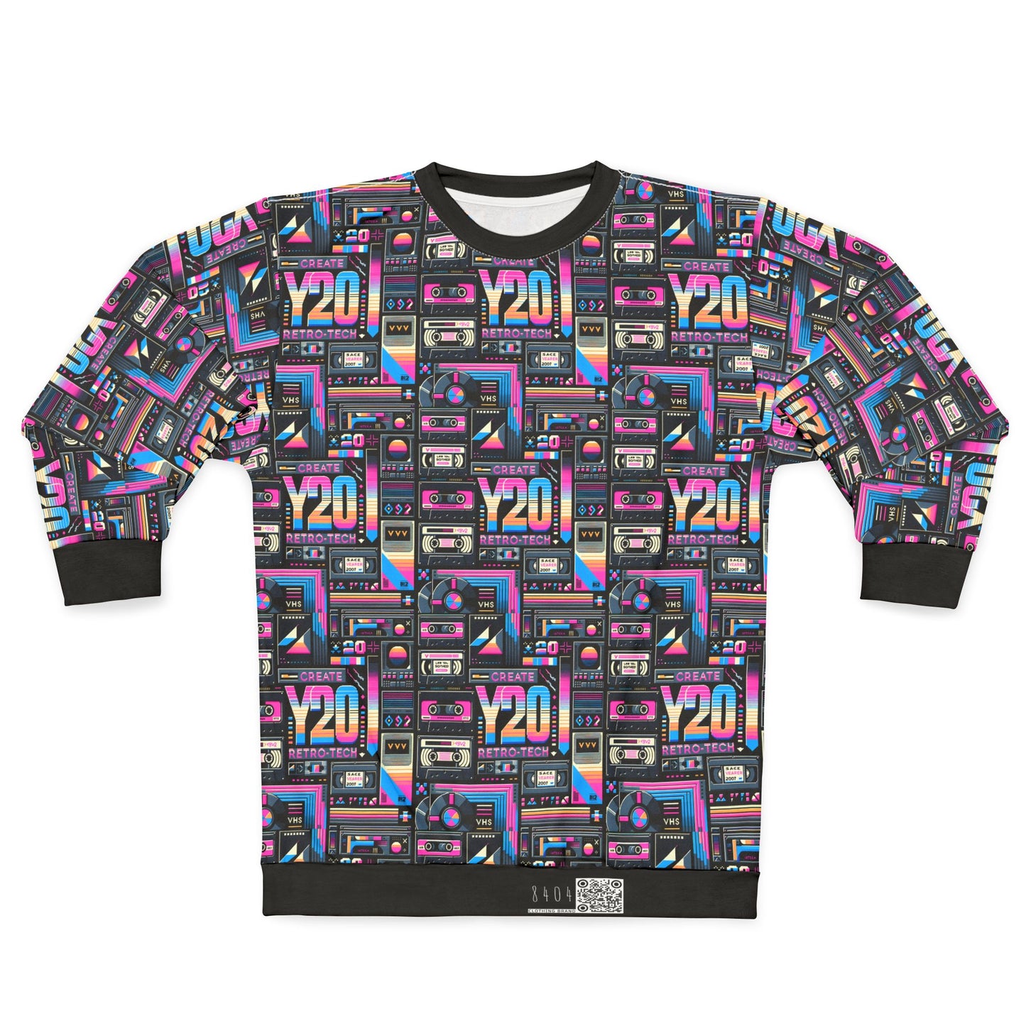 Digital Nostalgia Tech-Inspired Retro Fusion Sweatshirt - 8404 Design-65