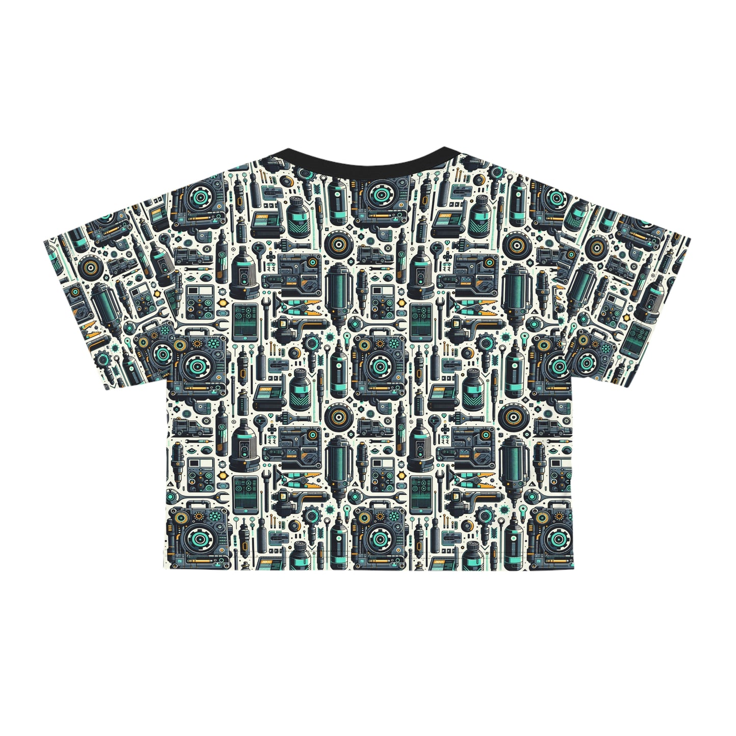 Tech Utility Fusion Modern Tech Streetwear Crop Tee - 8404 Design-53