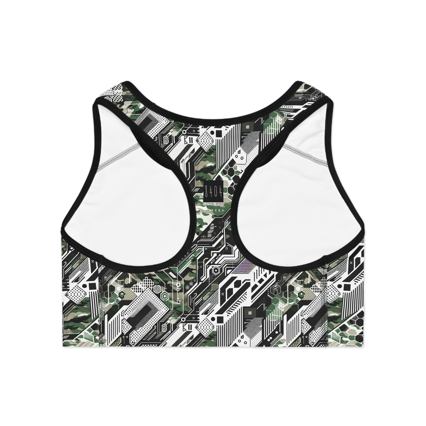 Tech Camo Fusion Tech-Forward Streetwear With a Futuristic Edge Sports Bra - 8404 Design-46