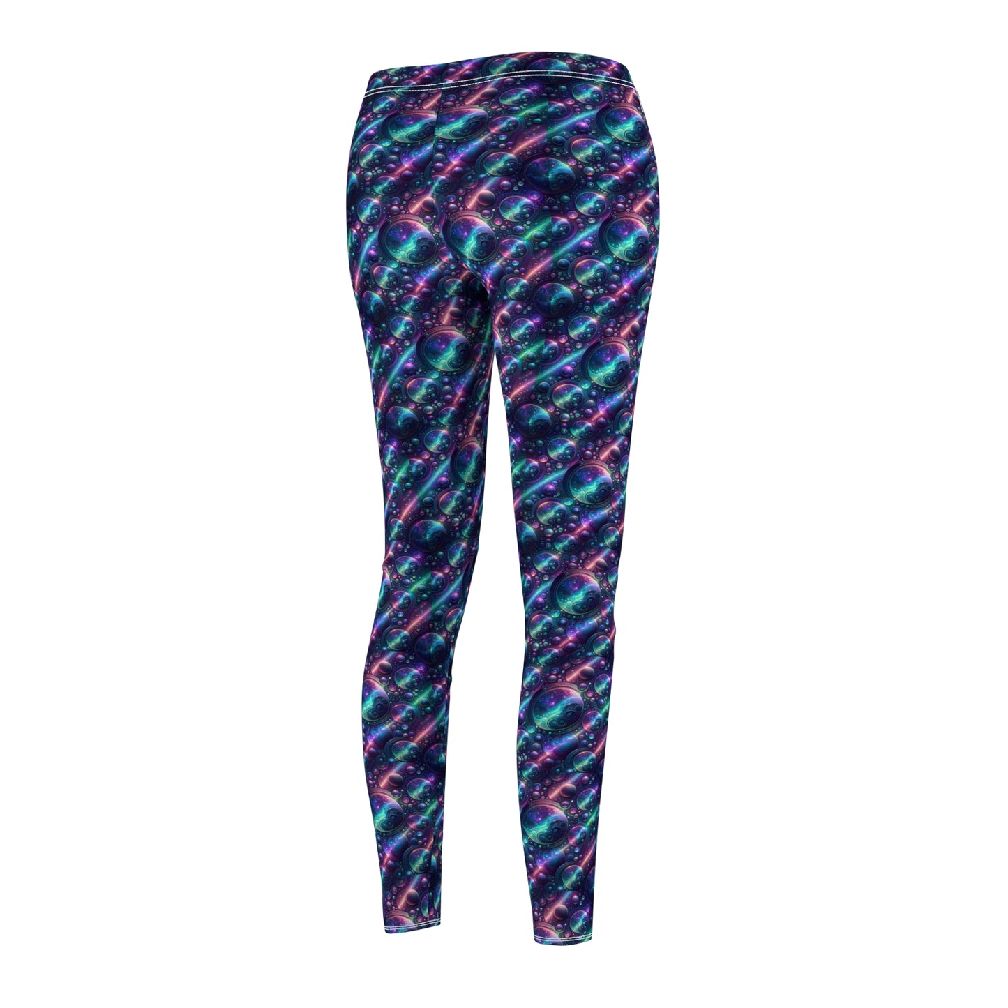 Iridescent Tech Fusion Tech-Forward Streetwear Women's Cut & Sew Casual Leggings - 8404 Design-51