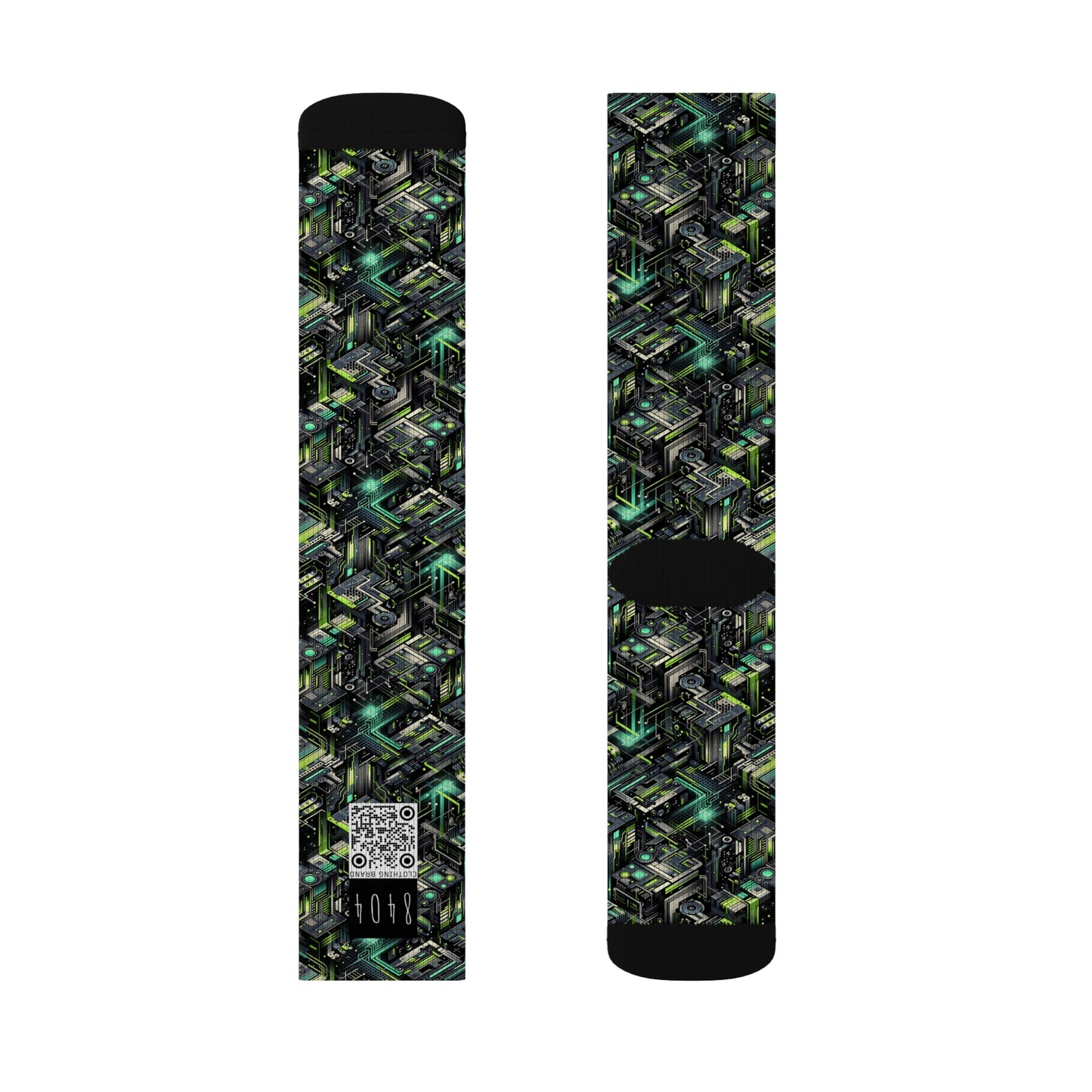 Tech-Infused Graphics Tech-Forward Streetwear Sublimation Socks - 8404 Design-47