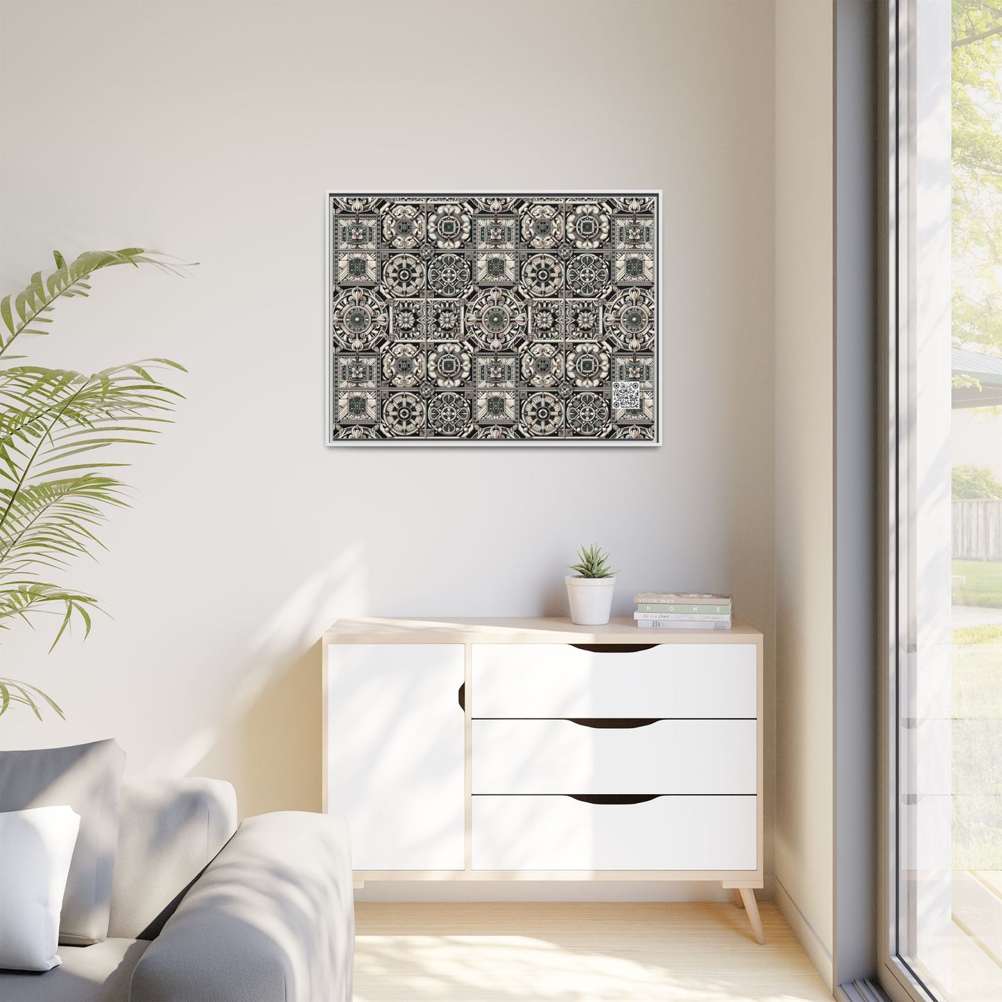 Cyber Garden Party Tech Garden Extravaganza Matte Canvas, Framed (multi-Color) - 8404 Design-45 A