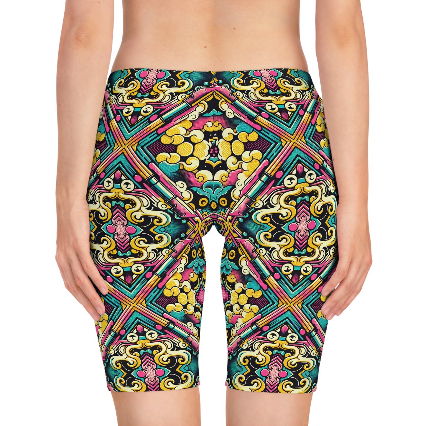 Neon Pop Art Revival Pop Culture Retro Women's Bike Shorts - 8404 Design-59