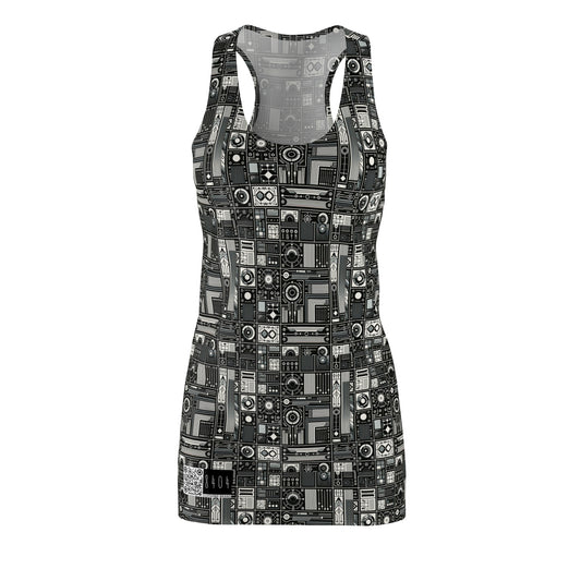 Digital Minimalism Minimalist Tech Women's Cut & Sew Racerback Dress - 8404 Design-62