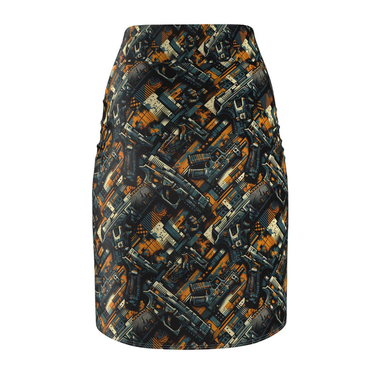 Digital Punk Futuristic Grunge Women's Pencil Skirt - 8404 Design-47