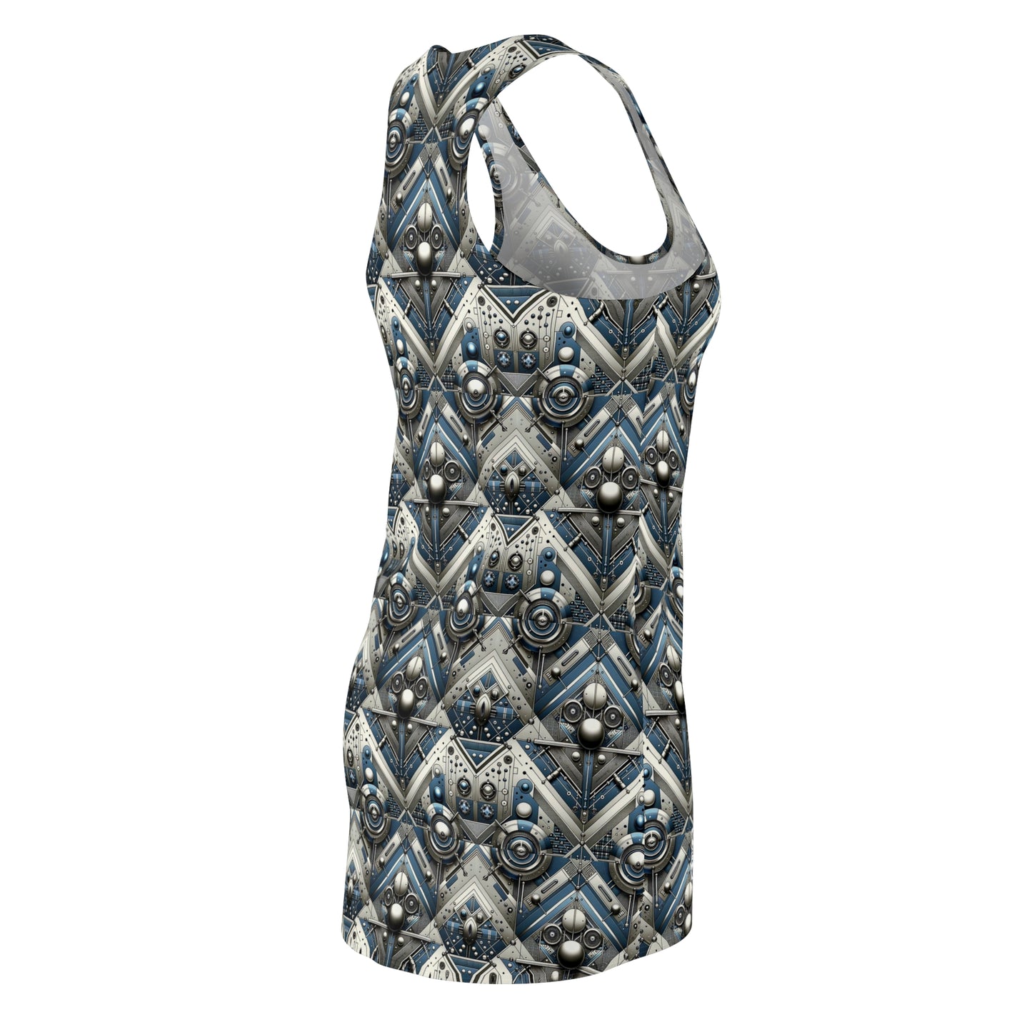 Tech Utility Fusion Tech-Forward Utility With a Futuristic Edge Women's Cut & Sew Racerback Dress - 8404 Design-63