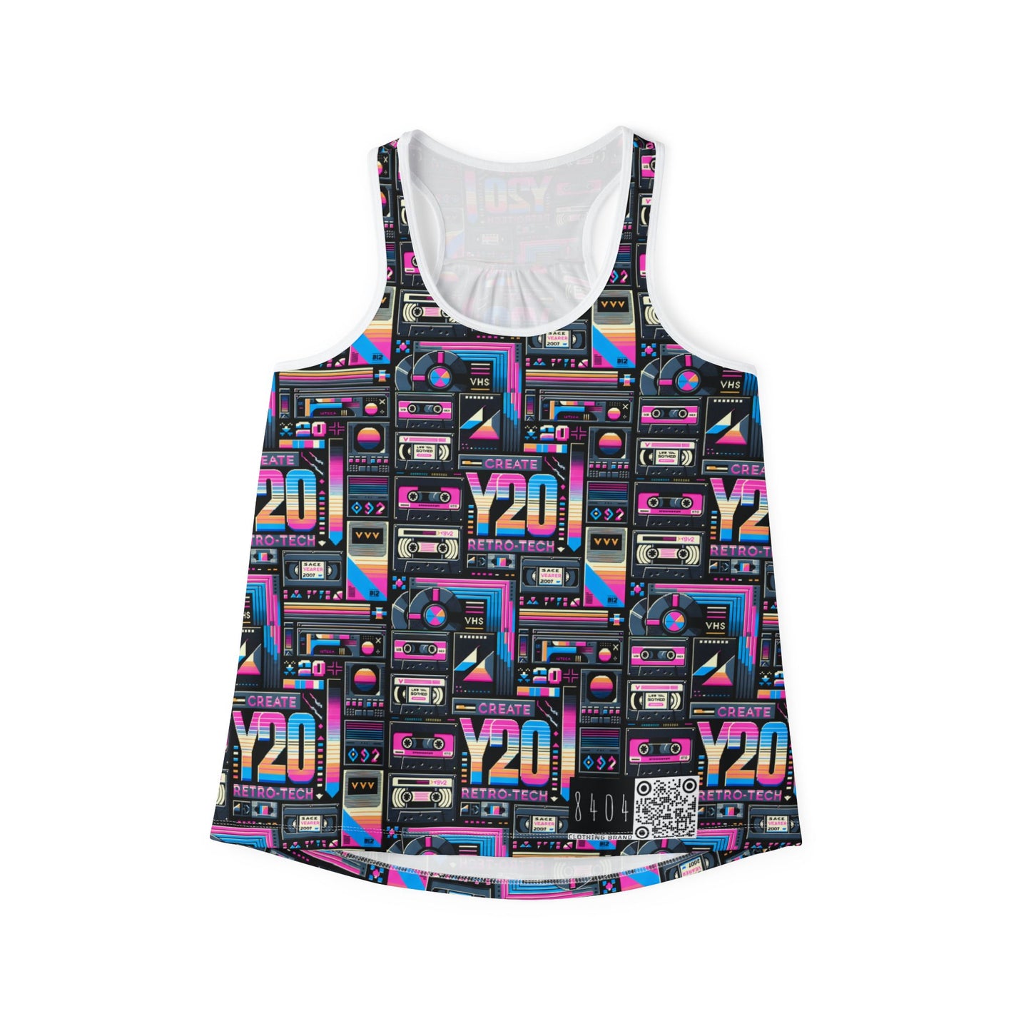 Digital Nostalgia Tech-Inspired Retro Fusion Women's Tank Top - 8404 Design-65