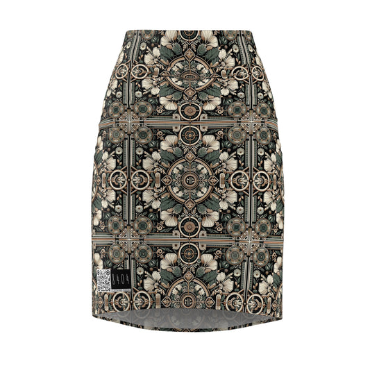 Cyber Garden Party Tech Garden Extravaganza Women's Pencil Skirt - 8404 Design-66