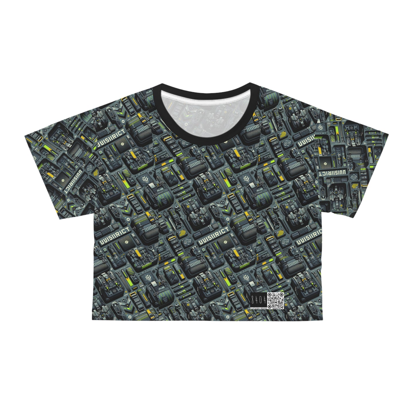Tech Utility Streetwear Futuristic Tech-Forward Crop Tee - 8404 Design-47