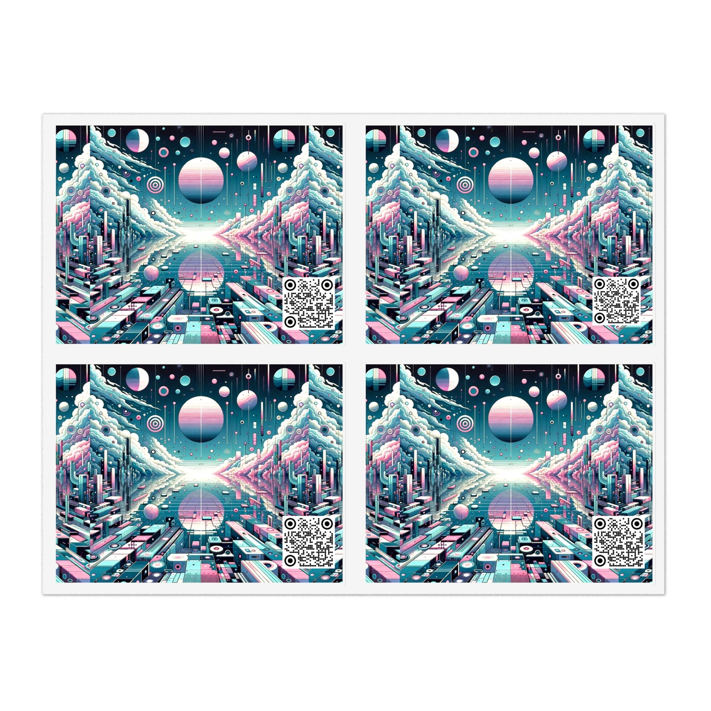 Digital Dreamscapes Digitally-Inspired Streetwear With a Dreamy, Surreal Twist Sticker Sheets - 8404 Design-61