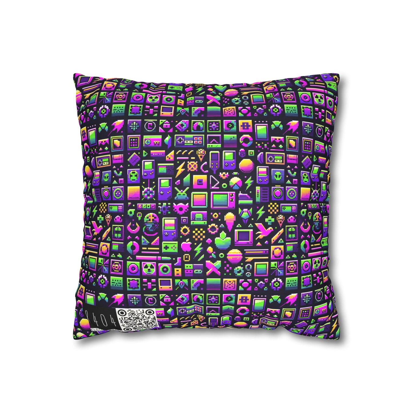 Digital Nostalgia Remix Modern Vintage Fusion Faux Suede Square Pillowcase - 8404 Design-49