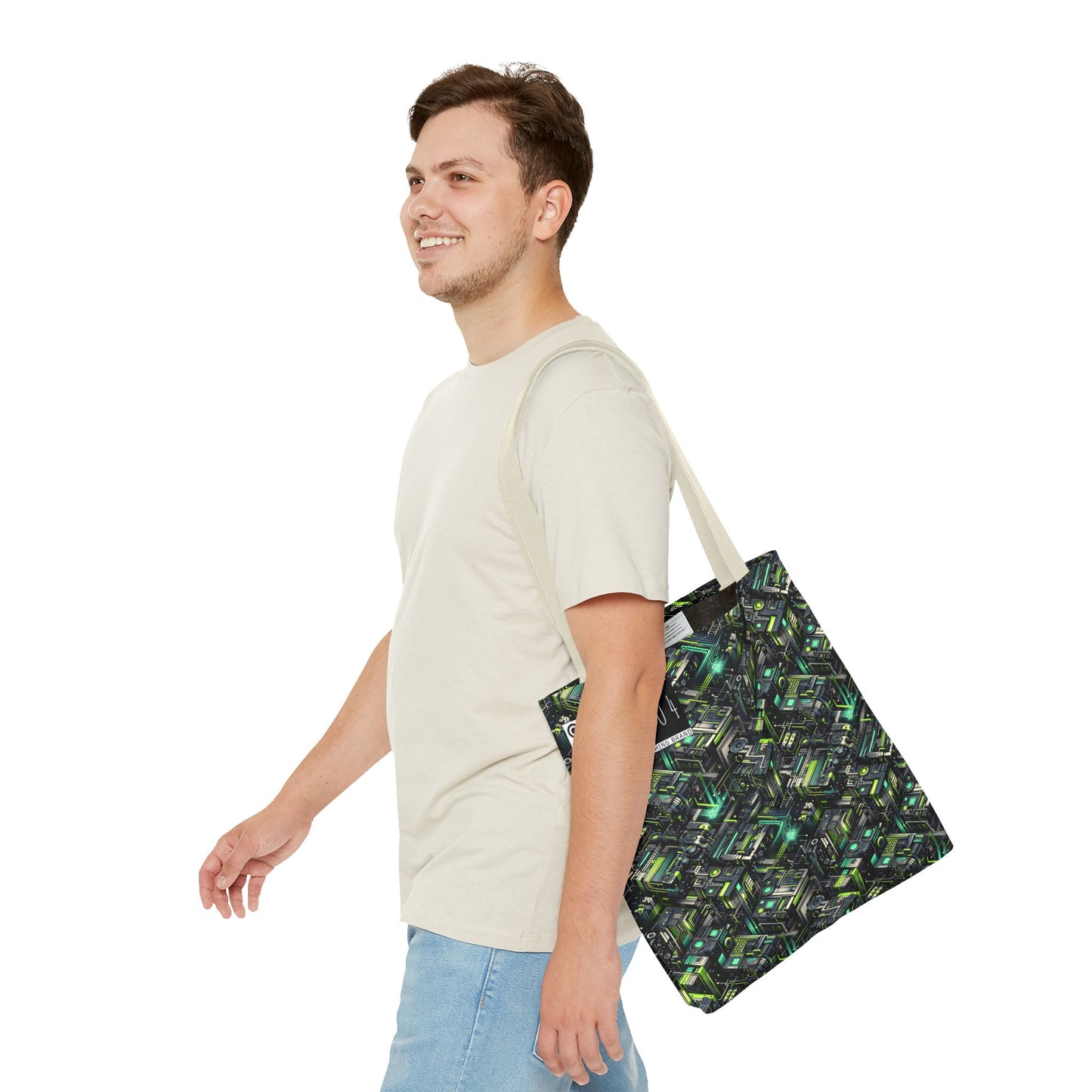 Tech-Infused Graphics Tech-Forward Streetwear Tote Bag - 8404 Design-47