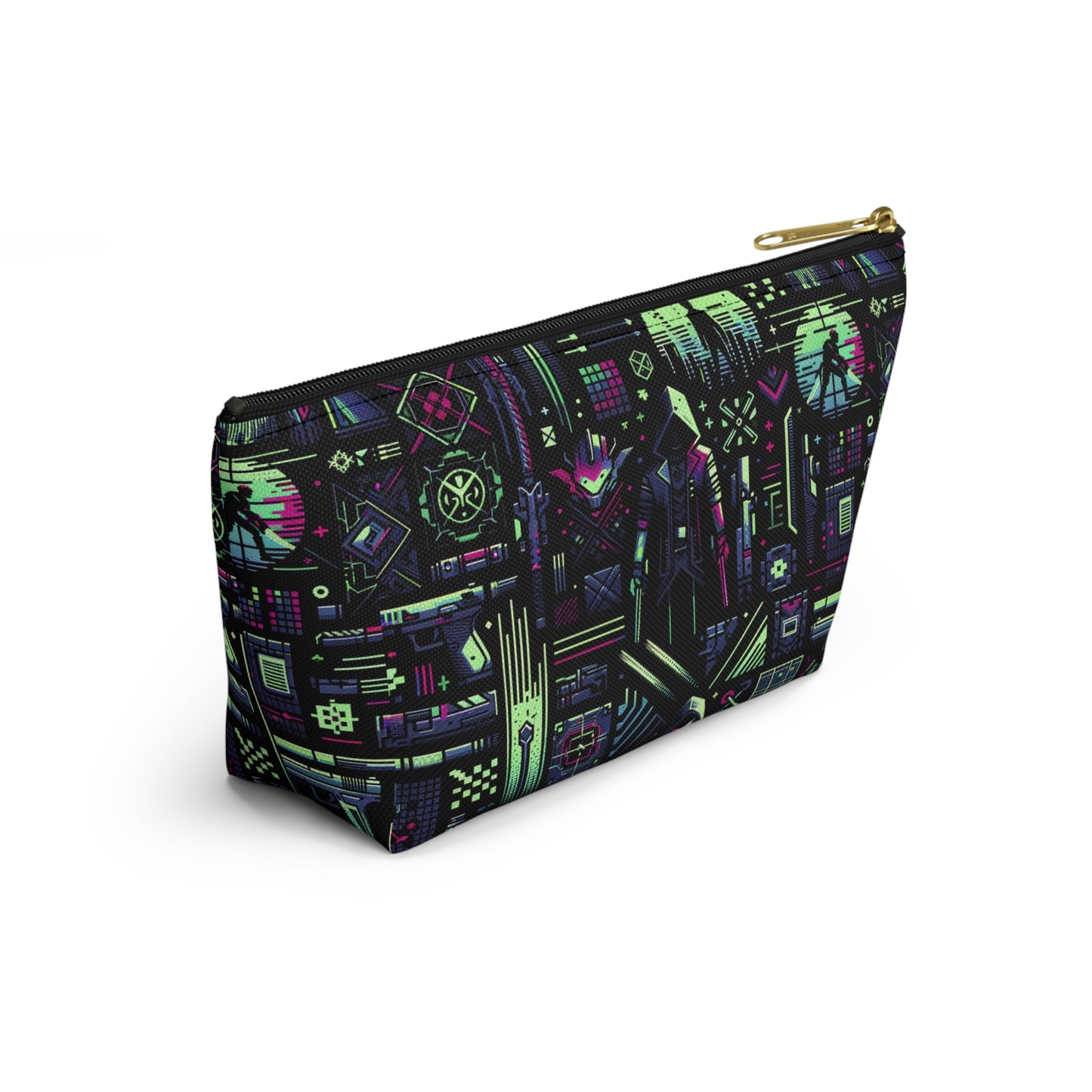 Tech Noir Futuristic Cyberpunk Accessory Pouch W T-Bottom - 8404 Design-63