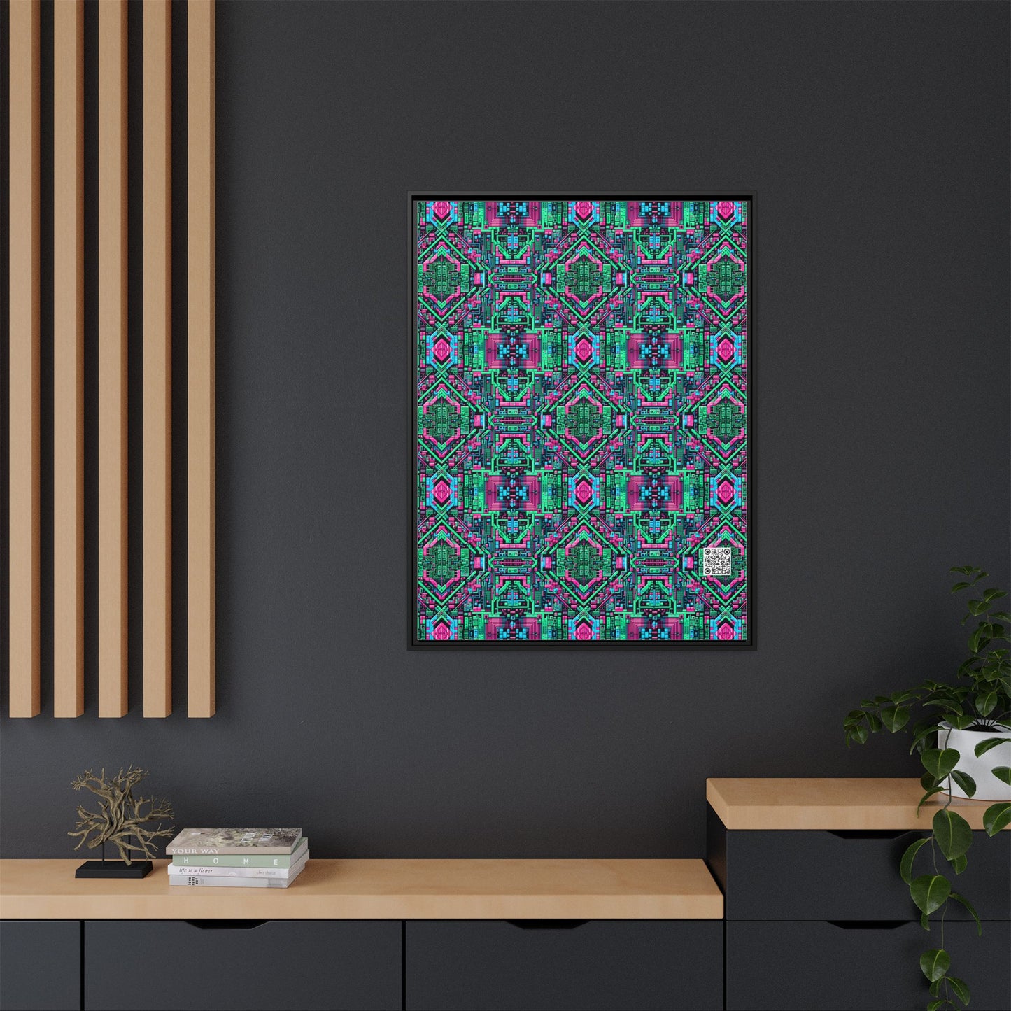Digital Glitch Vibes Tech-Inspired Streetwear Matte Canvas, Framed (multi-Color) - 8404 Design-71 A