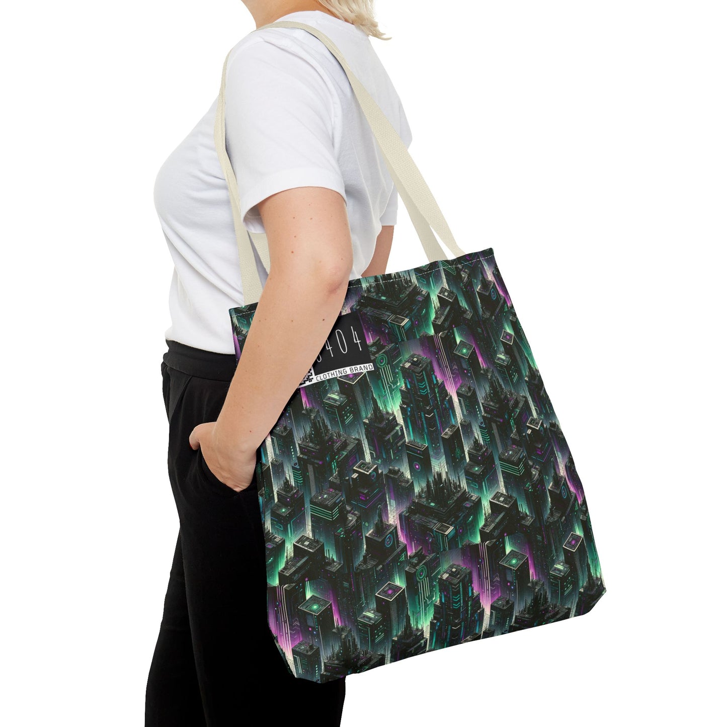 Tech Noir Aesthetics Tech-Forward Urban Dystopia Tote Bag - 8404 Design-44