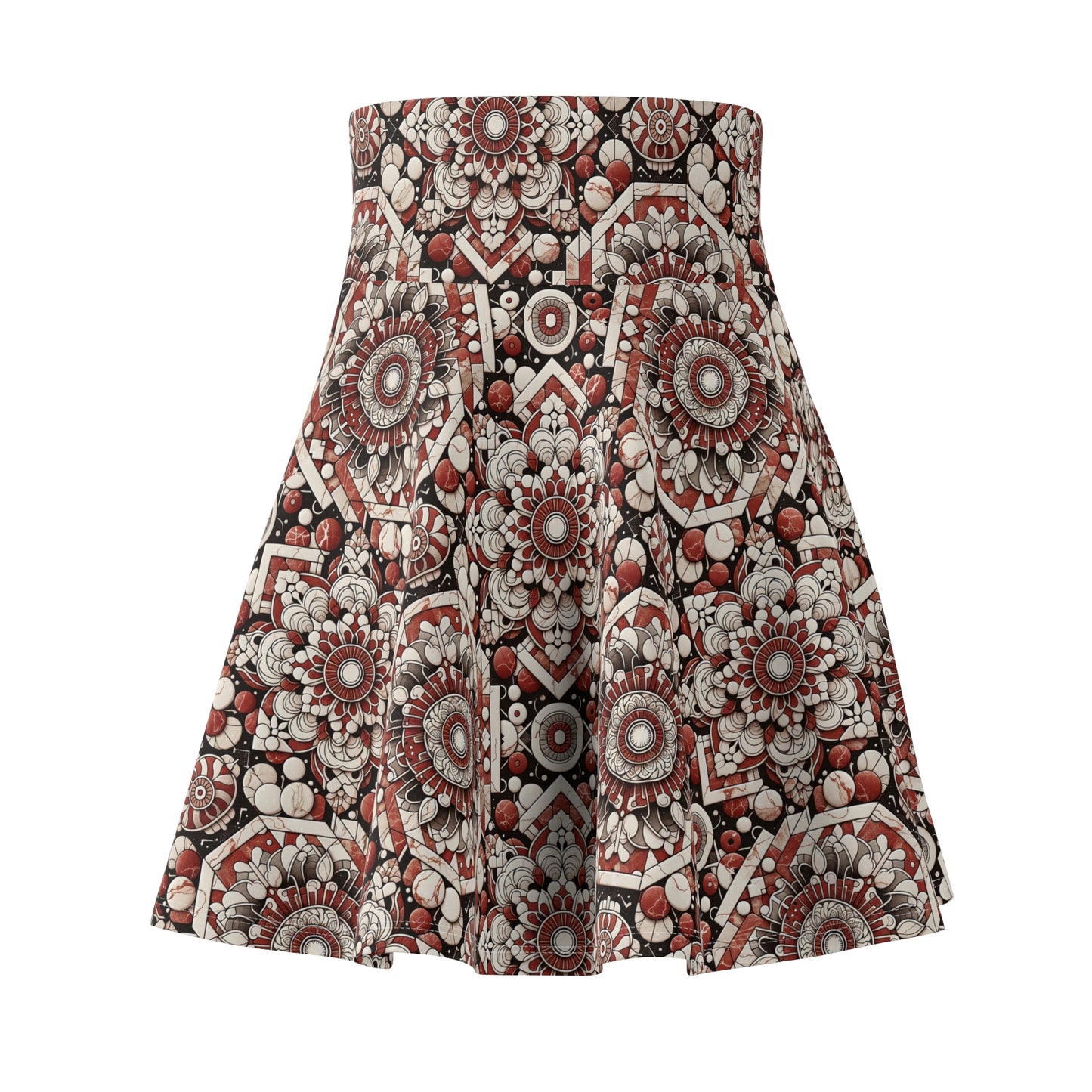 Neo Jomon Sculptural Aesthetics Artisanal Streetwear Women's Skater Skirt - 8404 Design-55