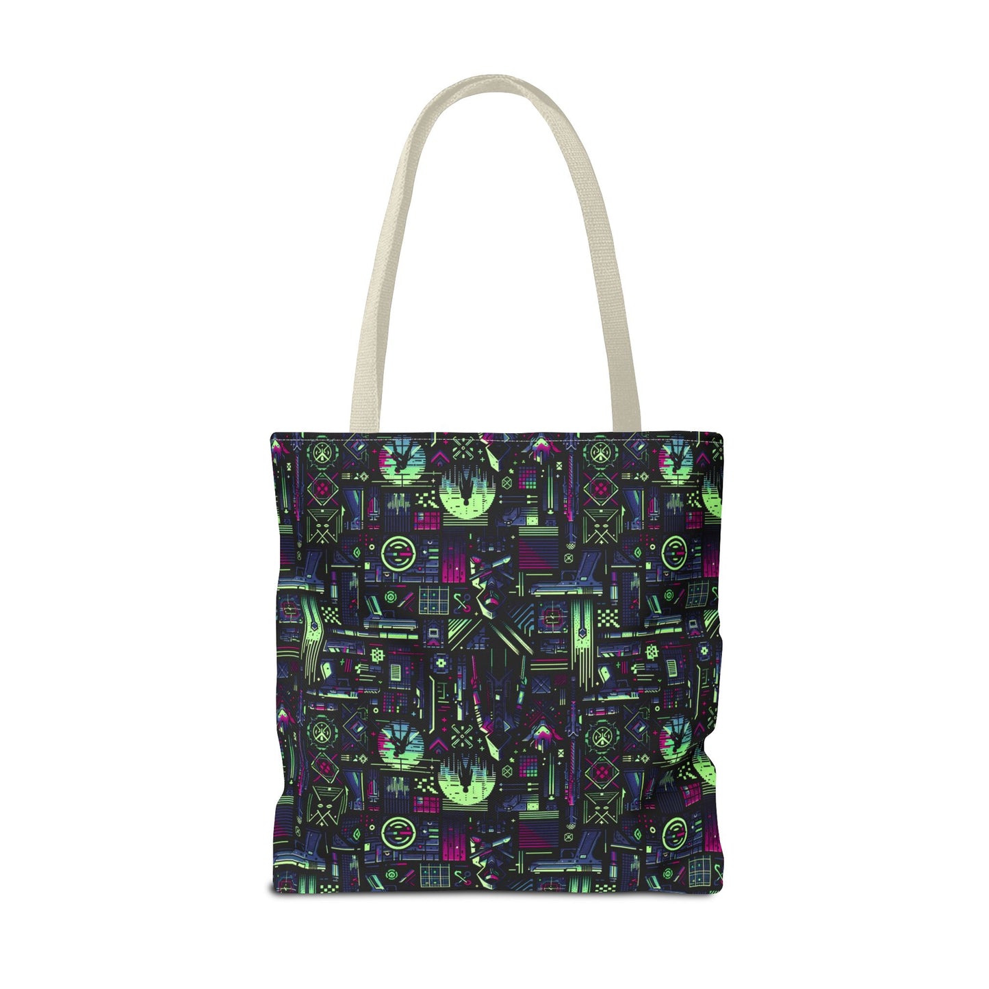 Tech Noir Futuristic Cyberpunk Tote Bag - 8404 Design-63