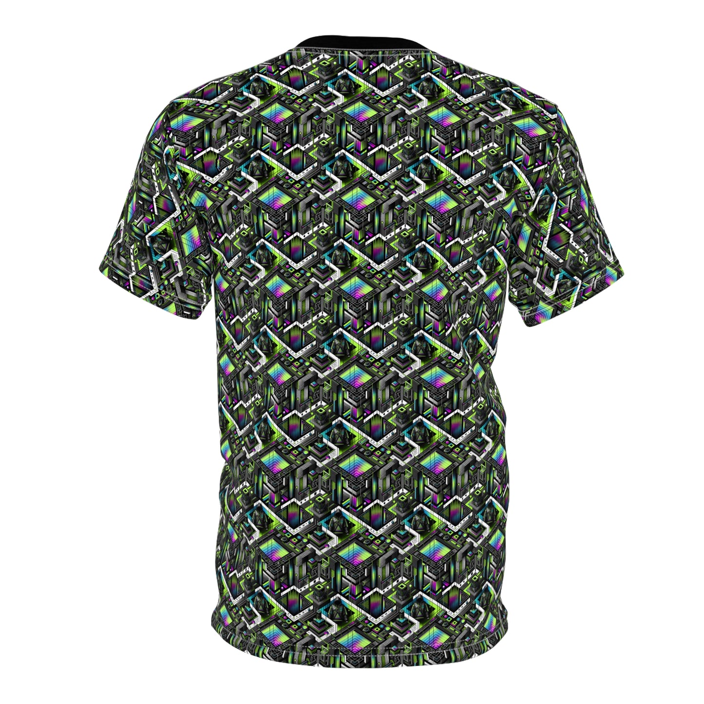 Retro Futurism Graphics Tech-Forward Streetwear Unisex Cut & Sew Tee - 8404 Design-52
