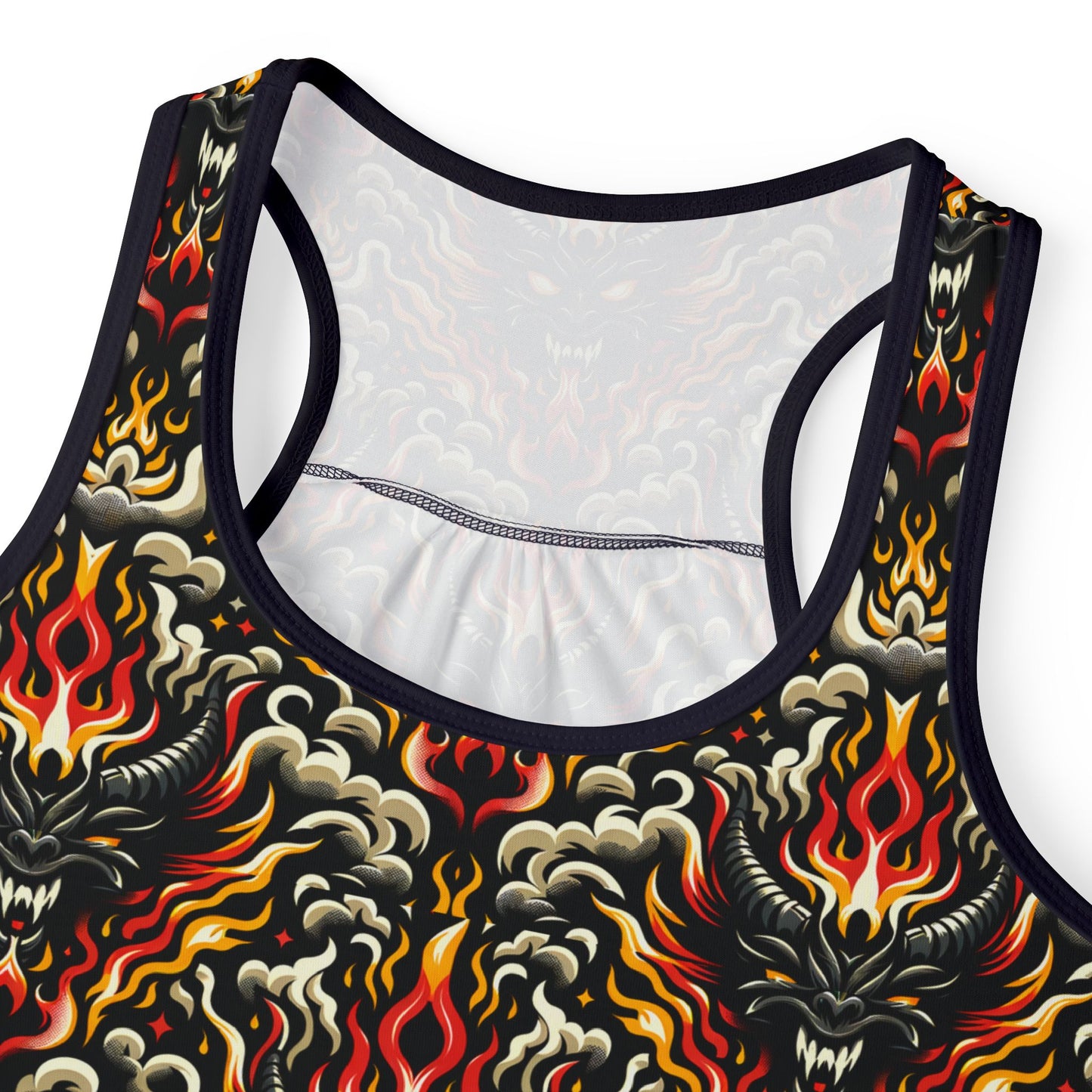 Flame Graphics Maximalist Streetwear Women's Tank Top - 8404 Design-59