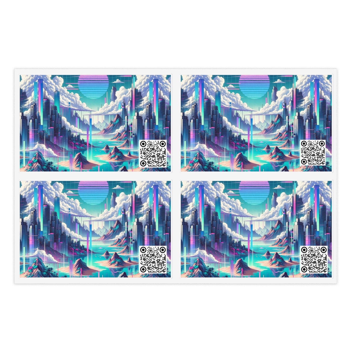 Digital Dreamscapes Digitally-Inspired Streetwear With a Dreamy, Surreal Twist Sticker Sheets - 8404 Design-53