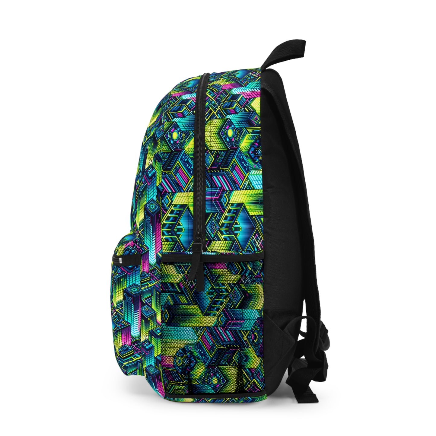 Tech-Infused Neon Tech-Forward Streetwear Backpack - 8404 Design-65